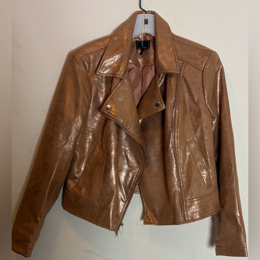 G by Giuliana Women Faux Leather Jacket SPARKLE -...